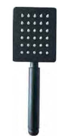 Doccetta 1 Getto Square Quadrata Acciaio Inox Nera