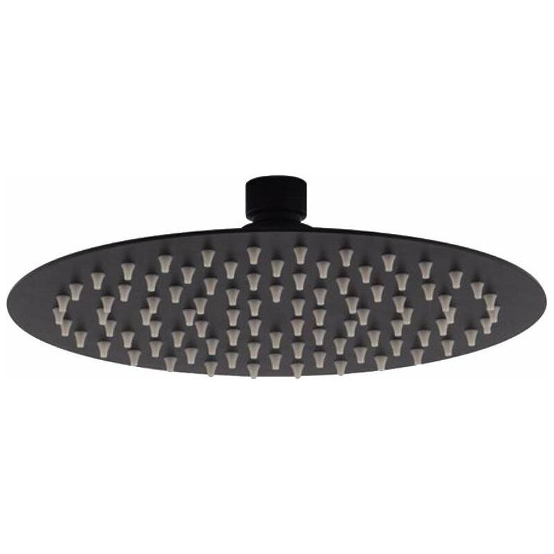 Soffione in Acciaio Round Rotondo Nero 250